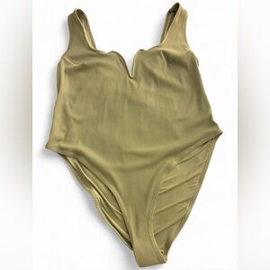 Sage Green Ribbed Swimsuit